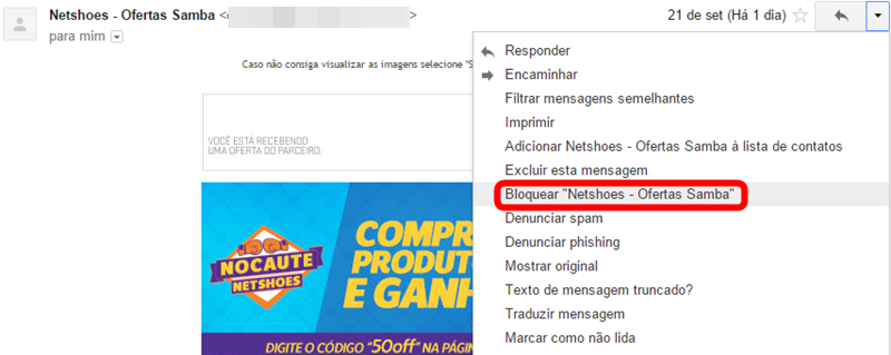bloquear email gmail