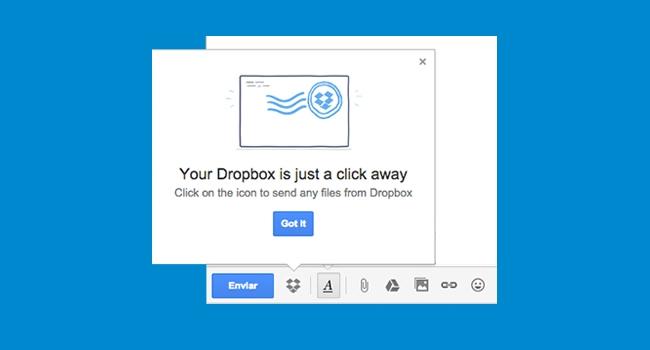 Como usar o botão de compartilhamento do Dropbox no Gmail