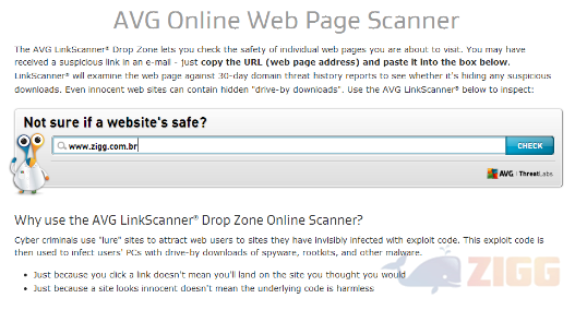 avg online web page scanner