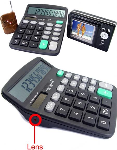 Calculadora equipada com câmera espiã
