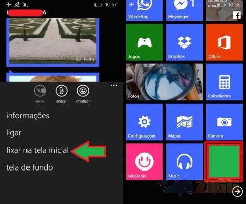 fixar conversa na tela inicial
