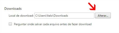 Como mudar a pasta de downloads do Google Chrome 5 google chrome pasta downloads