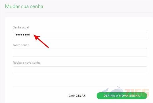 mudar senha spotify