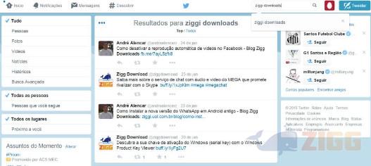 perfil do Zigg no Twitter