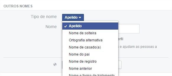 Facebook: Como adicionar apelido ou nome alternativo na rede social 6 apelido facebook