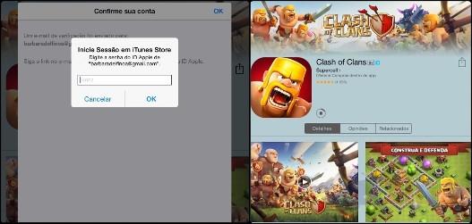 Baixando app na Apple Store