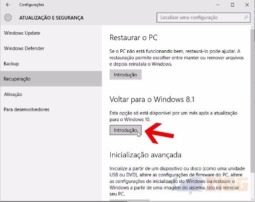 downgrade windows 10