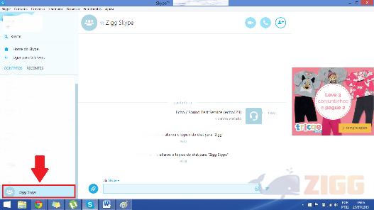 mensagens instantaneas no skype