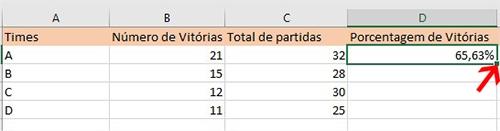 porcentagem excel