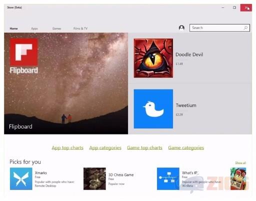 Windows 10 testa Loja de aplicativos unificada