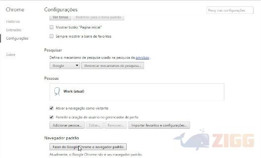 fazer do google chrome o navegador padrão
