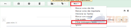 Como criar filtros no Gmail 3 Filtrar emails