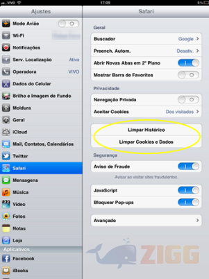 Como limpar histórico de navegação no Safari 6 historico safari