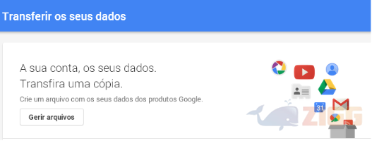 transferindo dados google