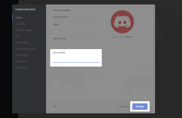 Personalize sua conta no serviço Discord 6 artigo f8a20ebb5d97804dd2e69dd416ab0eca 4mudarsenha chQ6XvW