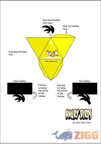 Angry Birds Yellow Bird Papertoy
