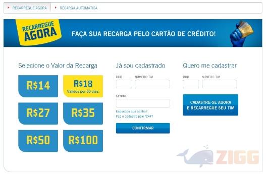 Recarga TIM Online
