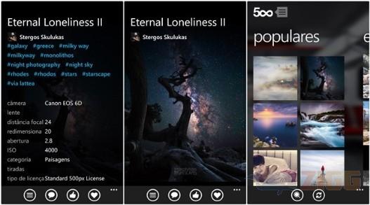 500px para Windows Phone
