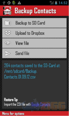 Backup Contacts 1 backup contacrs