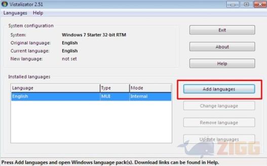 Vistalizator pacotes de idiomas MUI 2 Vistalizator