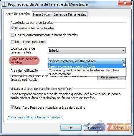 Modifique a aparência da Barra de Tarefas do Windows 7 5 c2718c81b767b9b910b228e90bc61b13 barra20de20tarefas20e20do20menu20iniciar3 Rj5bW7p