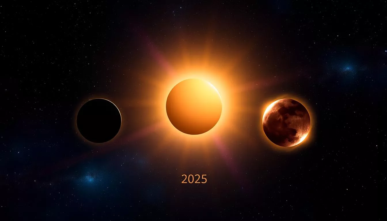 Quantos eclipses ocorrerão em 2025 e quando serão visíveis?